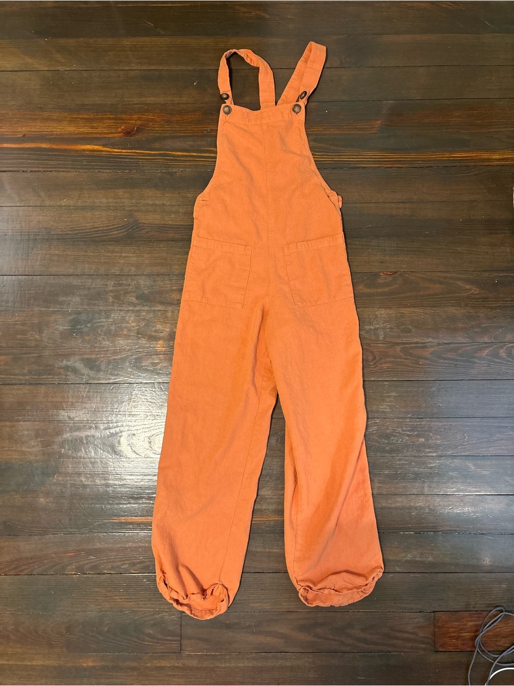 Rust Orange Corduroy Women's Overalls Jumpsuit